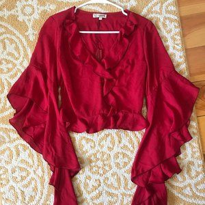 LF red flowy crop